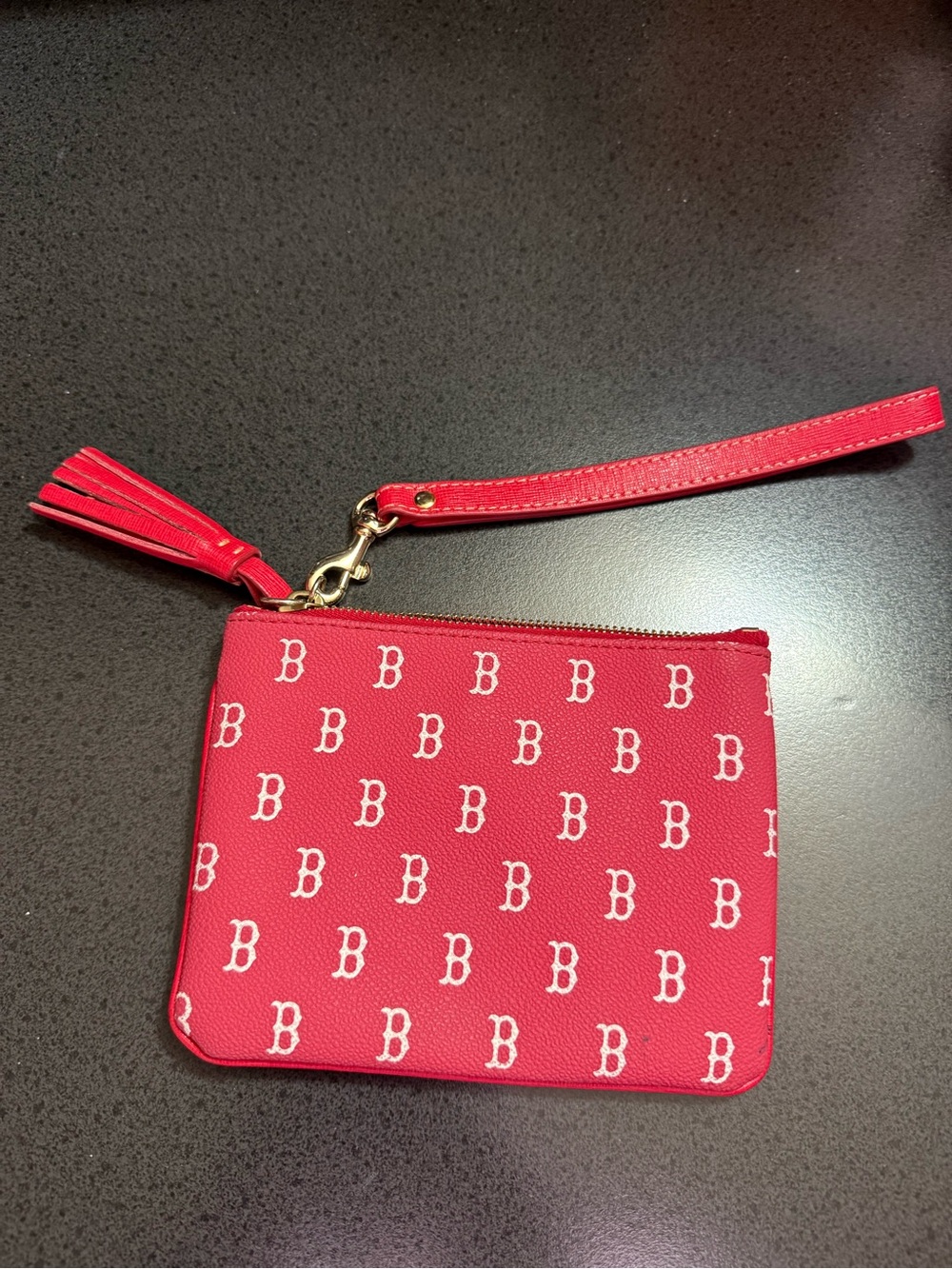 Dooney & Bourke Red Signature Wristlet with Tassel - Picture 3 of 5